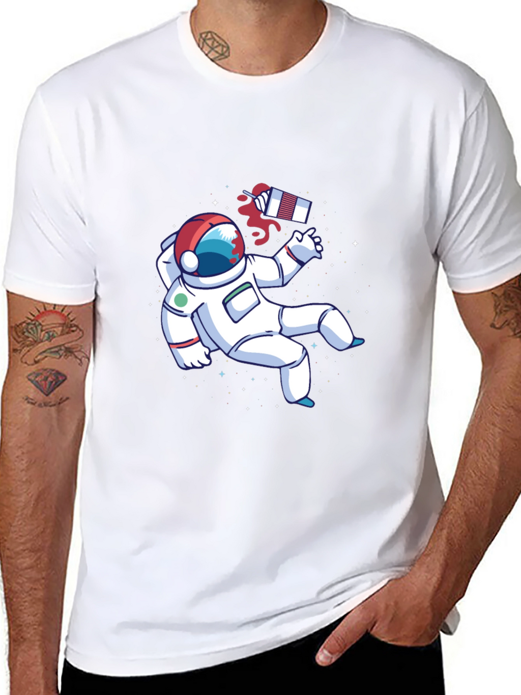 Astronaut Space Graphic Tee - Black