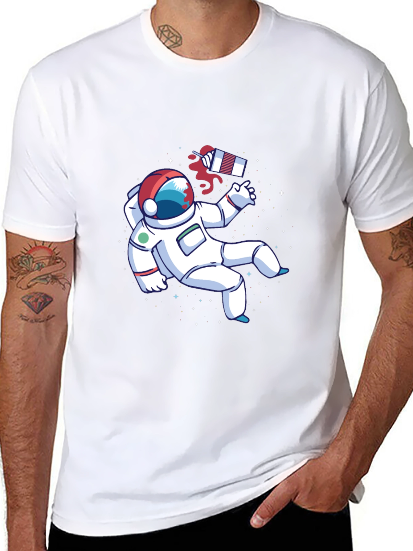 Astronaut Space Graphic Tee - Black