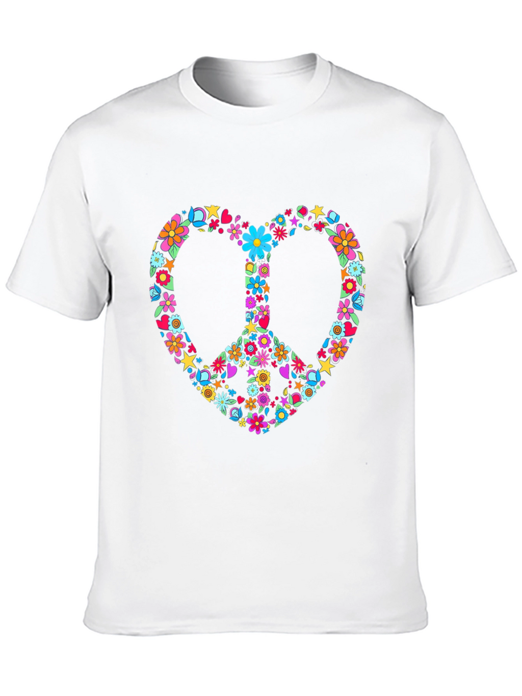 Floral Peace Sign Heart T-Shirt