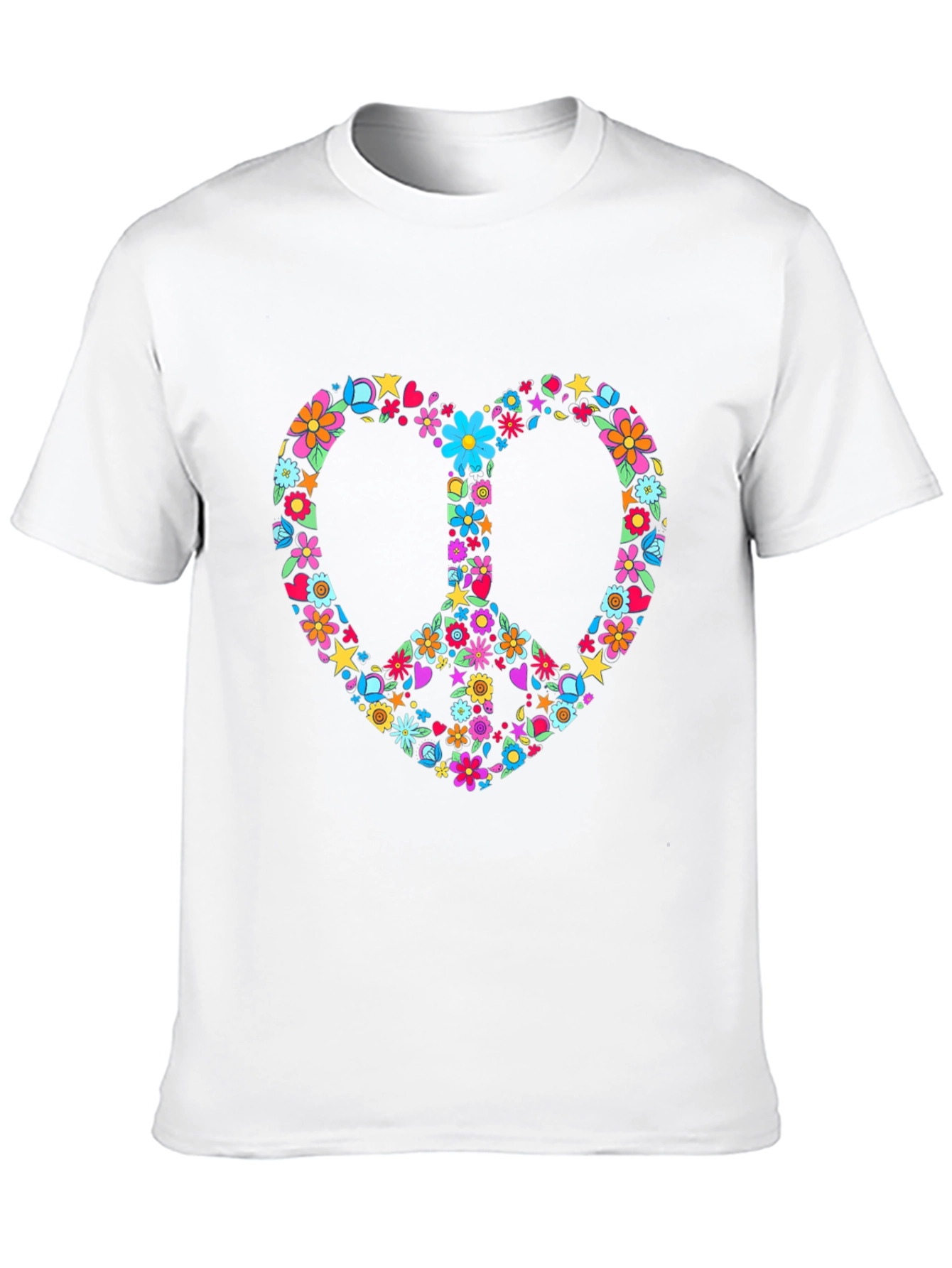 Floral Peace Sign Heart T-Shirt