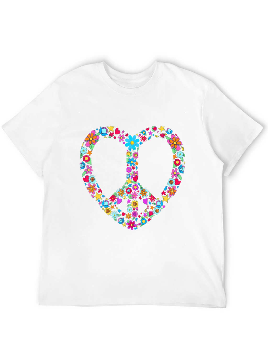 Floral Peace Sign Heart T-Shirt