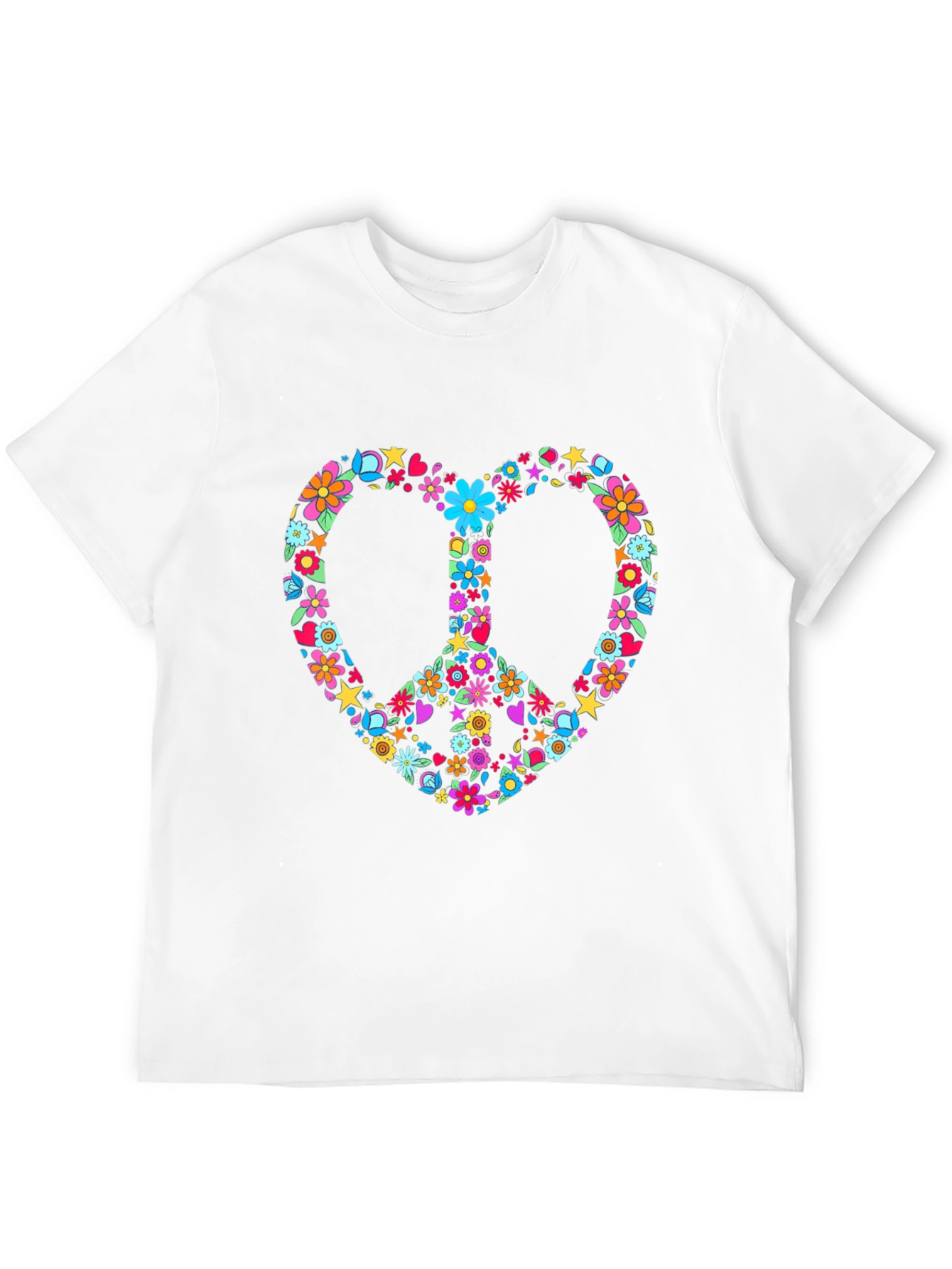 Floral Peace Sign Heart T-Shirt