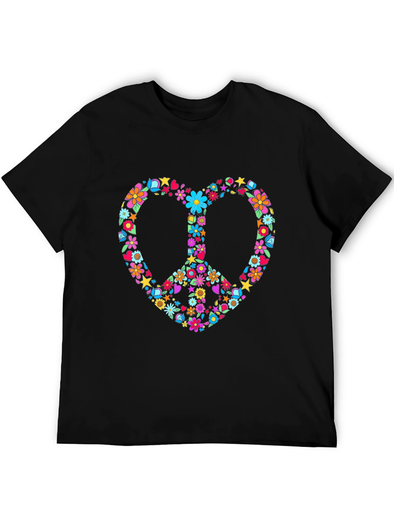Floral Peace Sign Heart T-Shirt