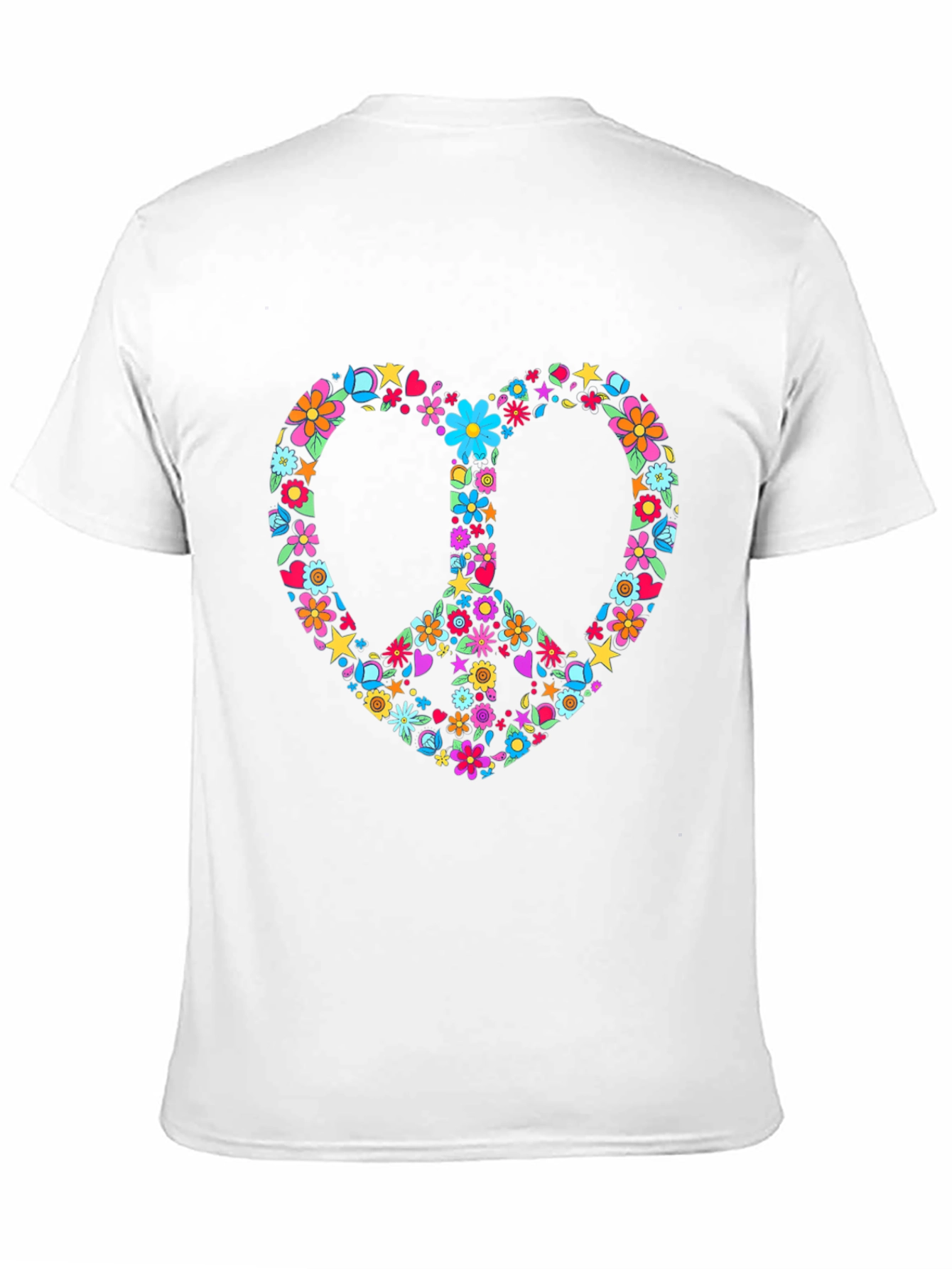 Floral Peace Sign Heart T-Shirt