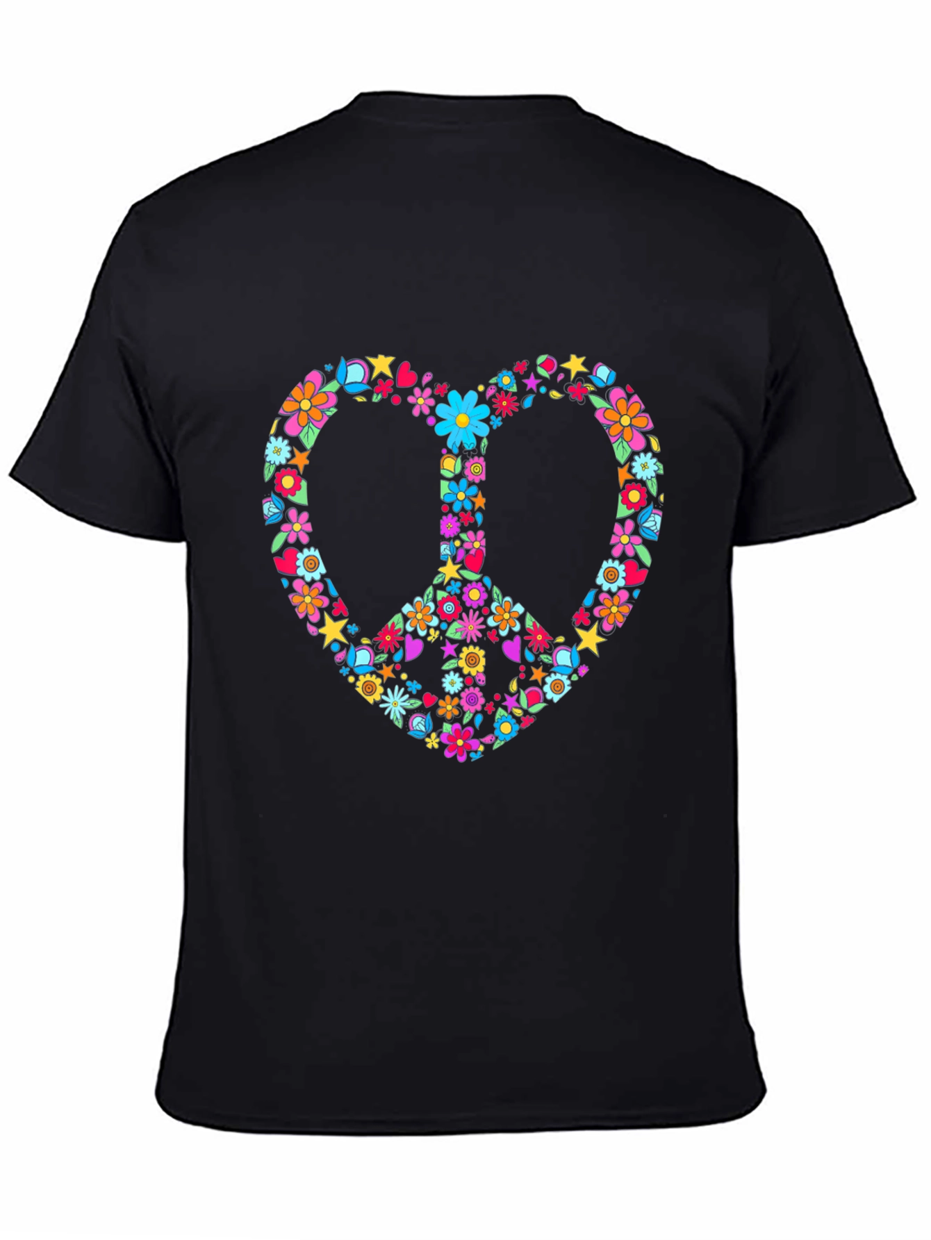 Floral Peace Sign Heart T-Shirt