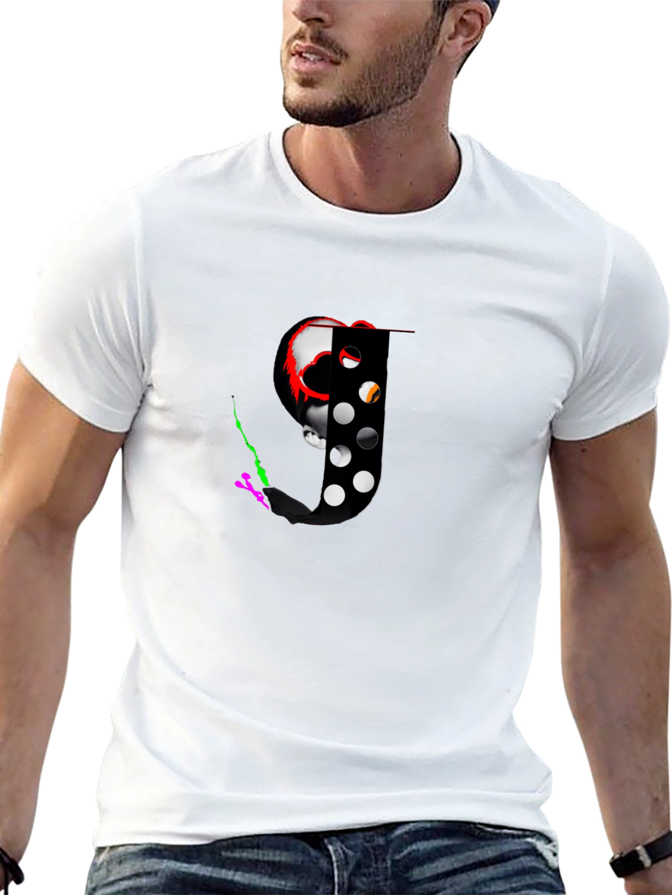 Skull & Hockey Mask Graphic Tee - Black