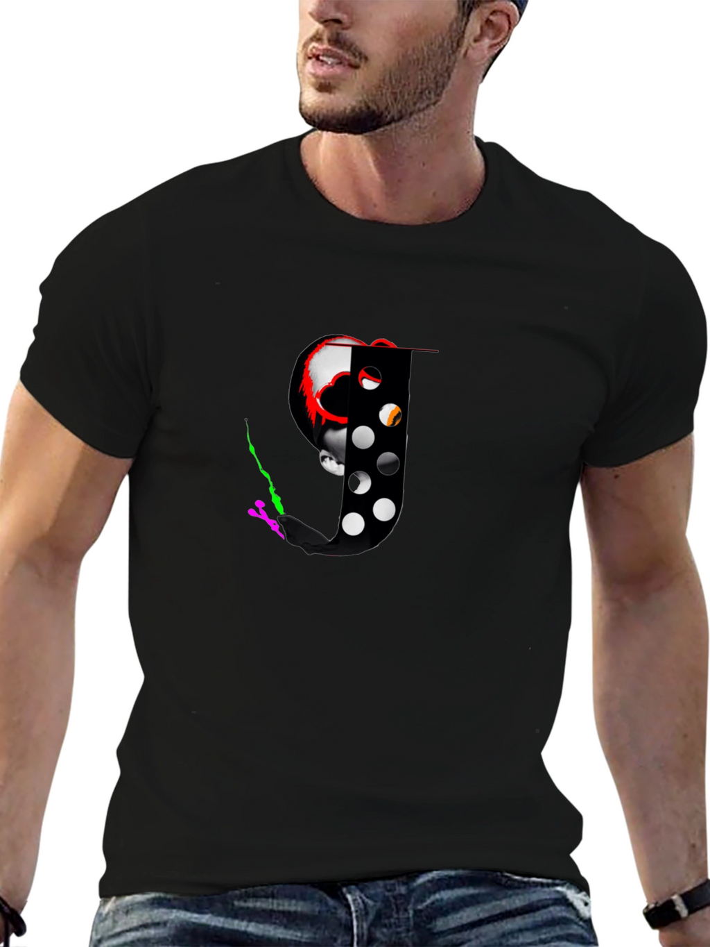 Skull & Hockey Mask Graphic Tee - Black