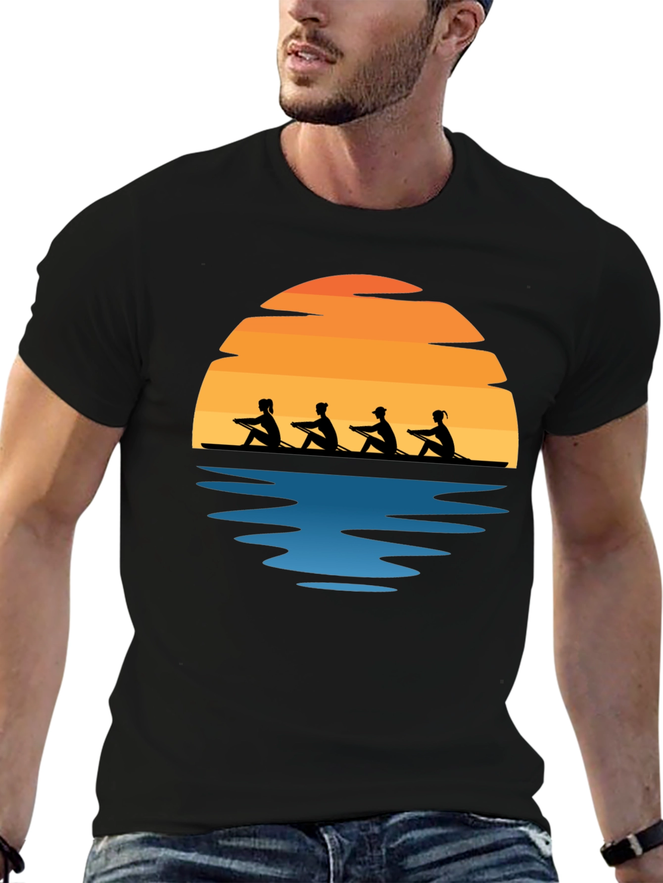 Rowing Team Sunset Graphic Tee