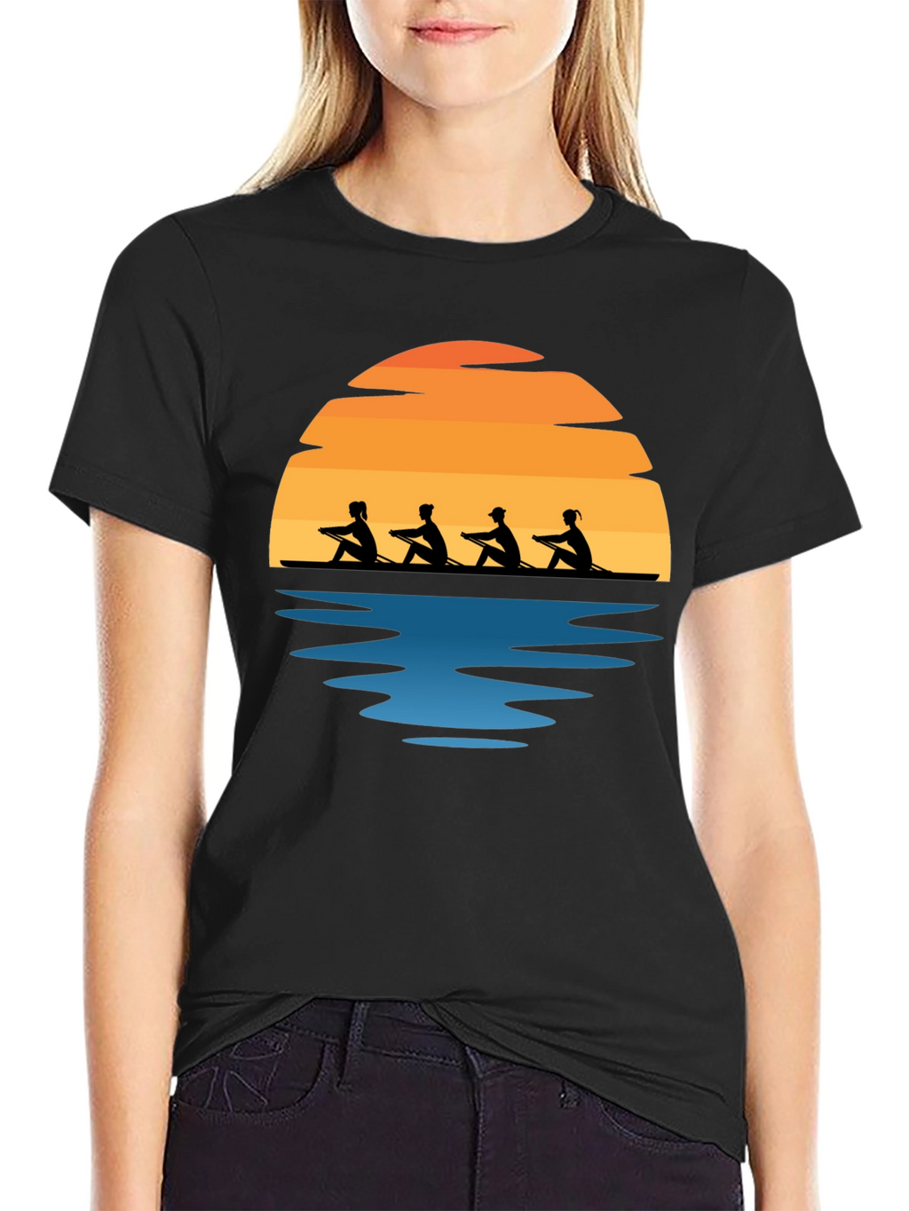 Rowing Team Sunset Graphic Tee