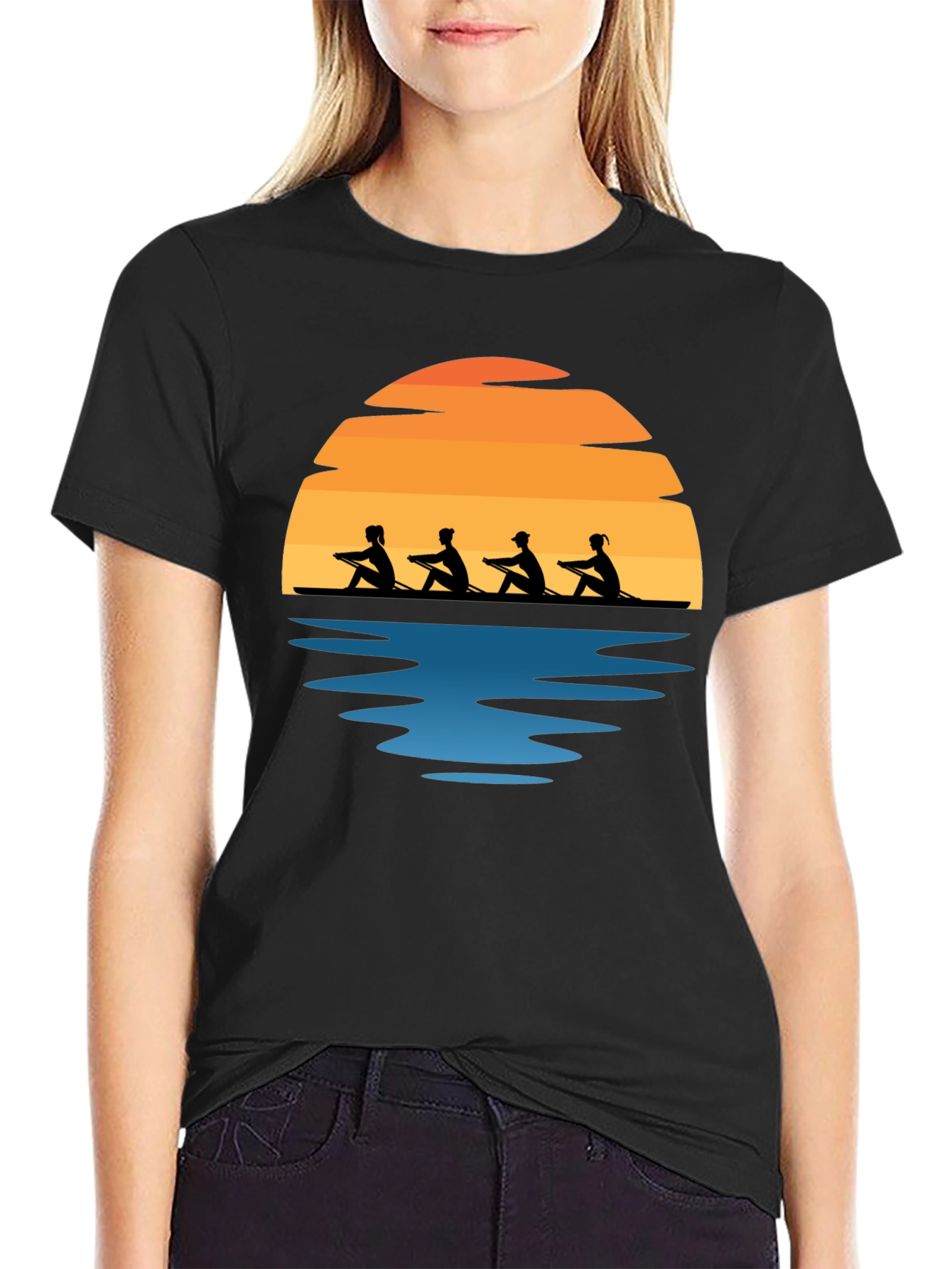 Rowing Team Sunset Graphic Tee