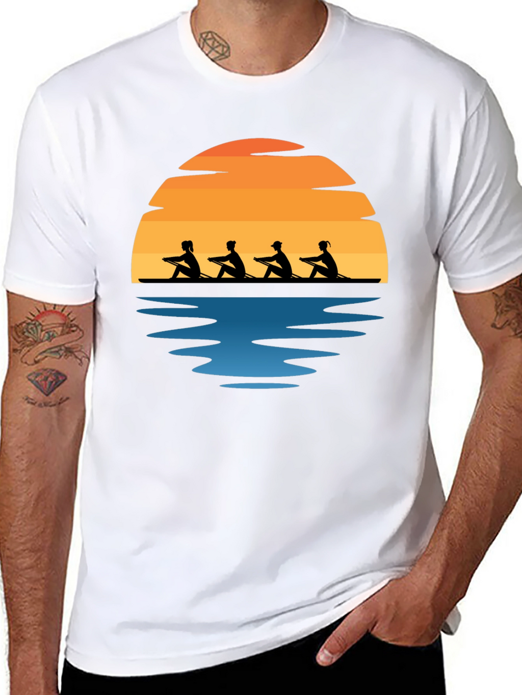 Rowing Team Sunset Graphic Tee