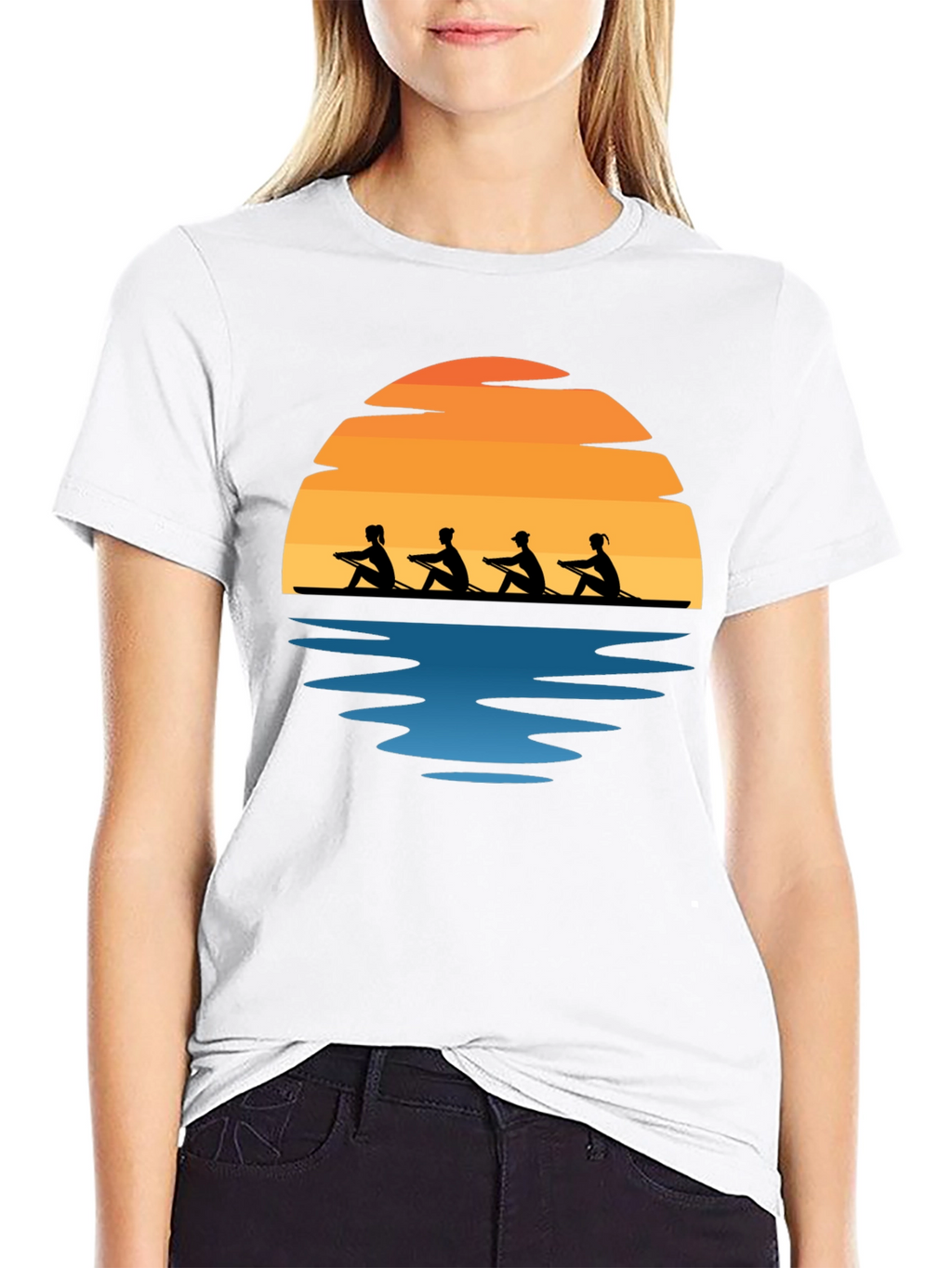 Rowing Team Sunset Graphic Tee