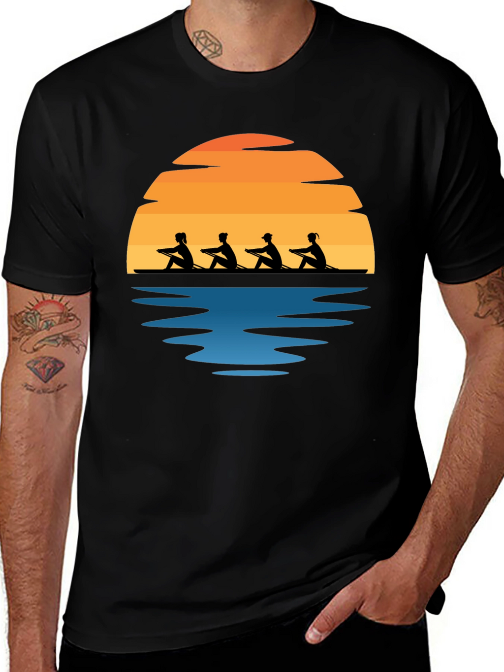 Rowing Team Sunset Graphic Tee