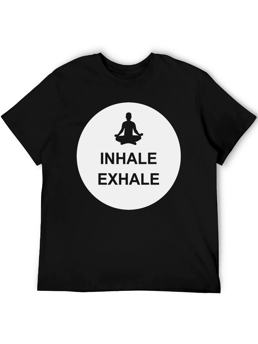 Inhale Exhale Meditation Graphic Tee - Black