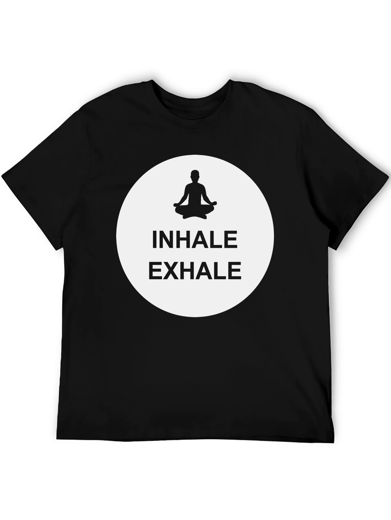 Inhale Exhale Meditation Graphic Tee - Black