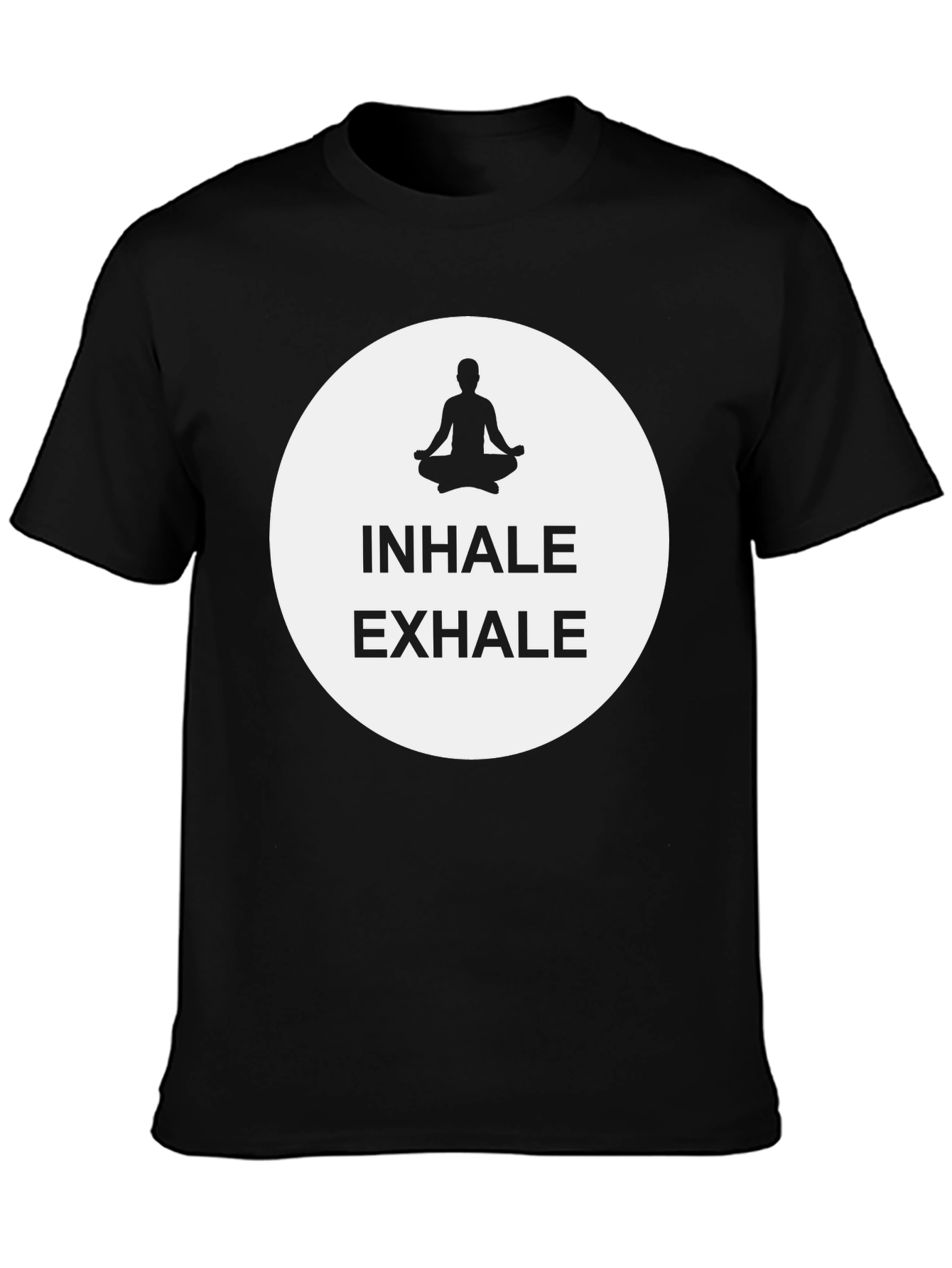 Inhale Exhale Meditation Graphic Tee - Black