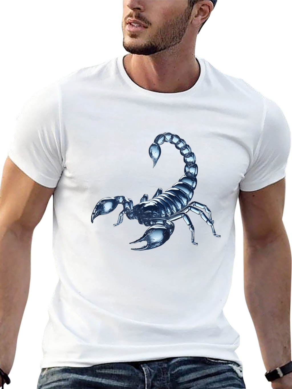 Scorpion Graphic Print Crew Neck T-Shirt