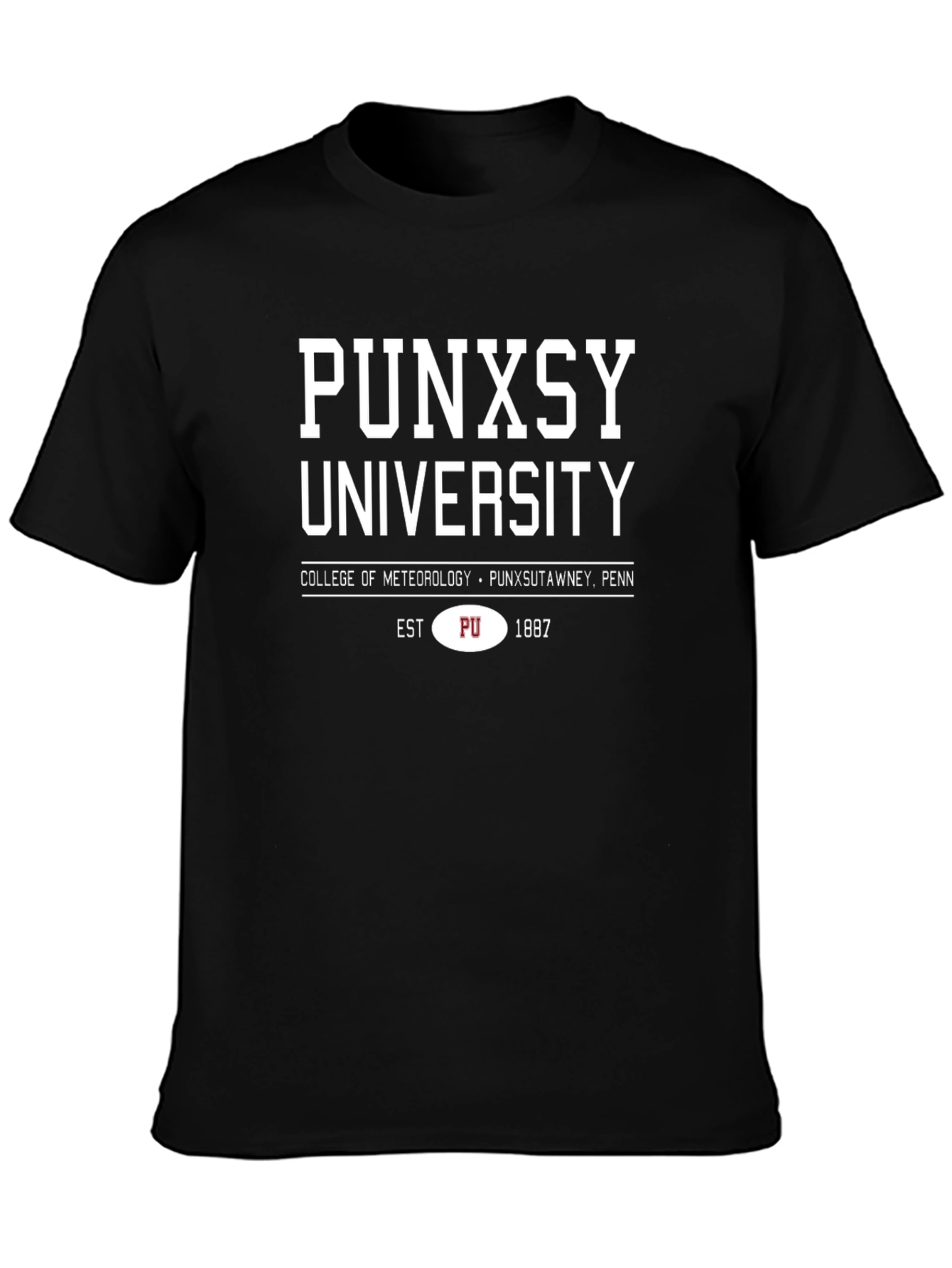 Punxsy University Black T-Shirt