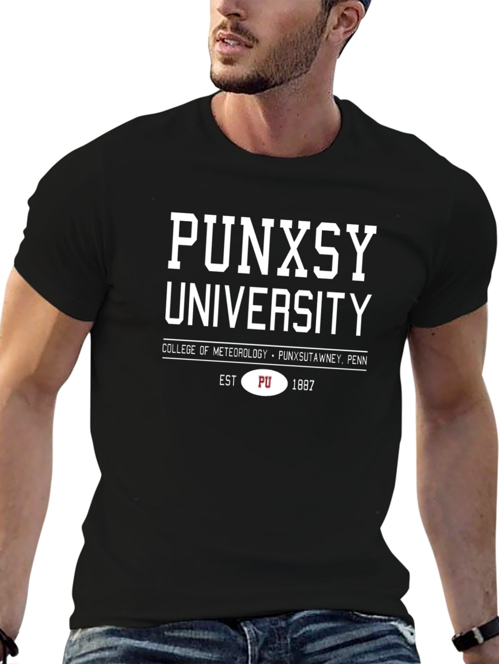 Punxsy University Black T-Shirt