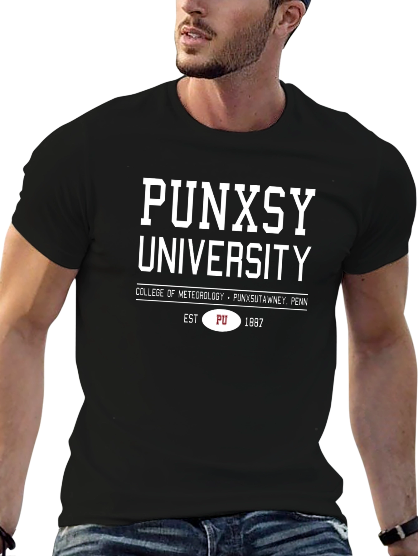 Punxsy University Black T-Shirt