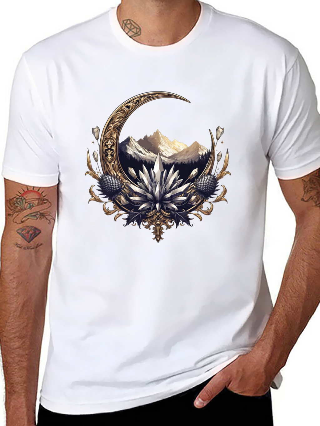 Crescent Moon Mountain Graphic Tee