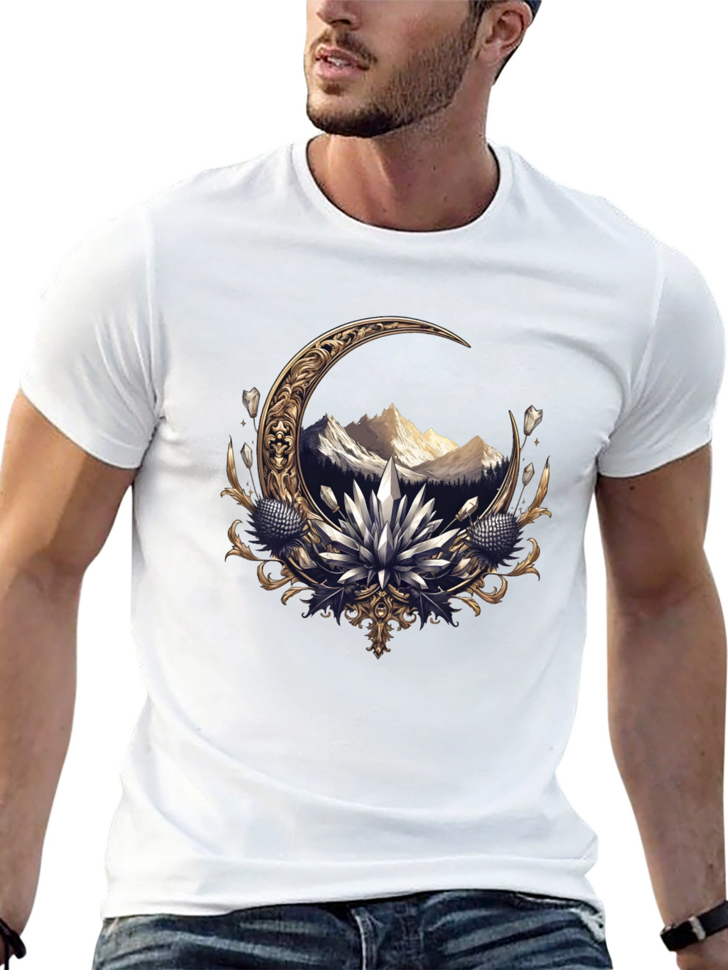 Crescent Moon Mountain Graphic Tee