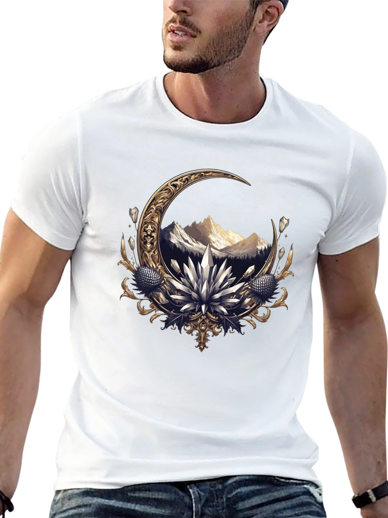 Crescent Moon Mountain Graphic Tee