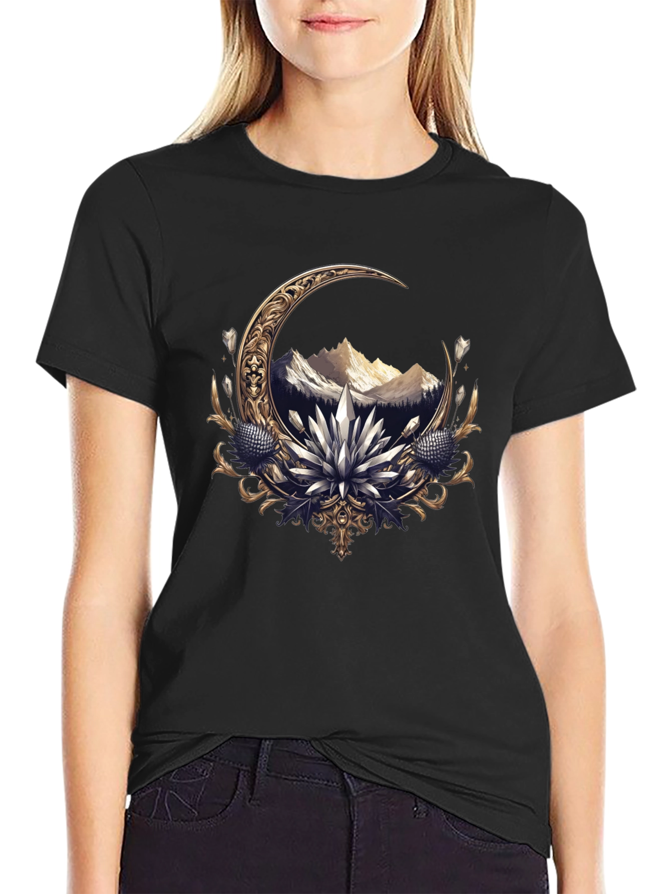 Crescent Moon Mountain Graphic Tee