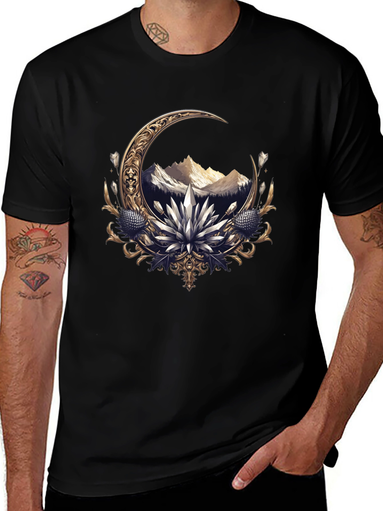 Crescent Moon Mountain Graphic Tee
