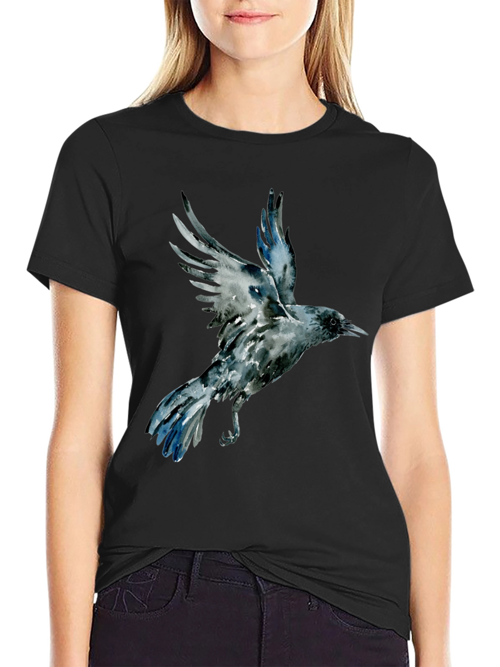 Raven Graphic Tee - Mens Black Cotton T-Shirt