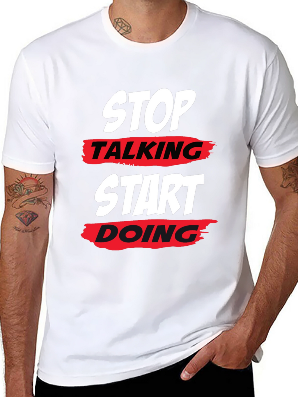 Stop Talking Start Doing Black T-Shirt