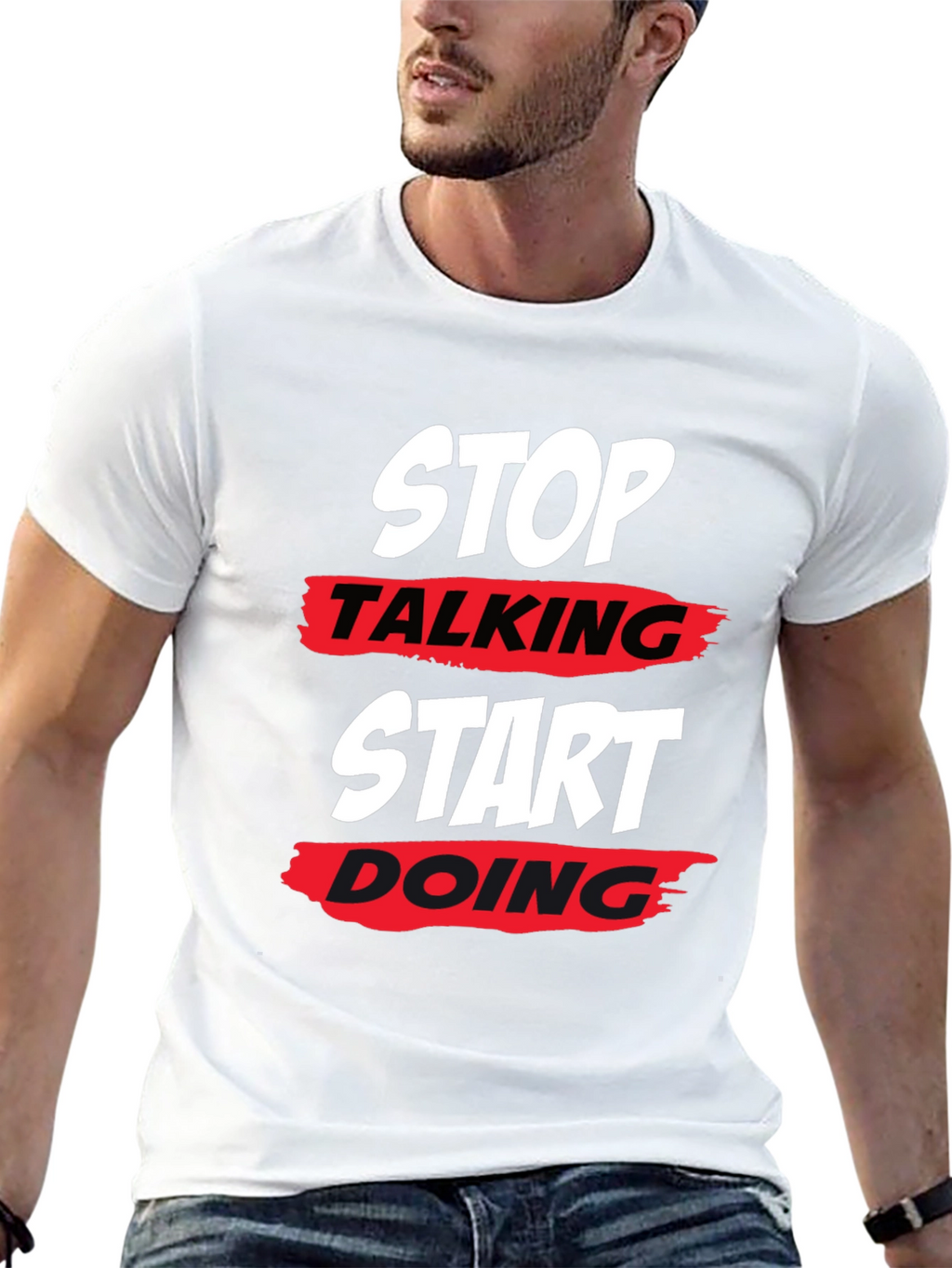 Stop Talking Start Doing Black T-Shirt