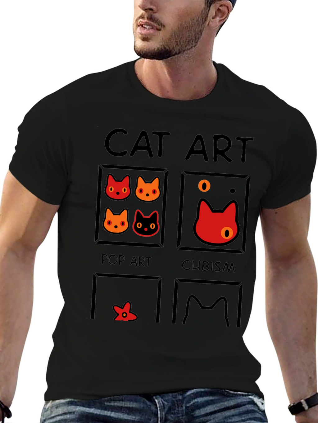 Cat Art Styles Graphic Tee - Pop Art Cubism