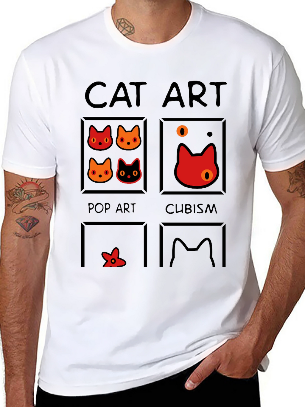 Cat Art Styles Graphic Tee - Pop Art Cubism