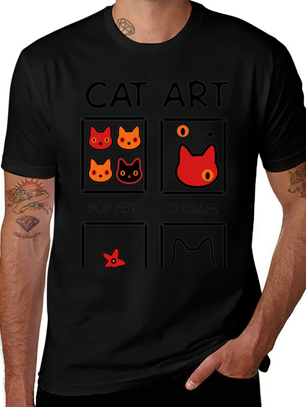 Cat Art Styles Graphic Tee - Pop Art Cubism