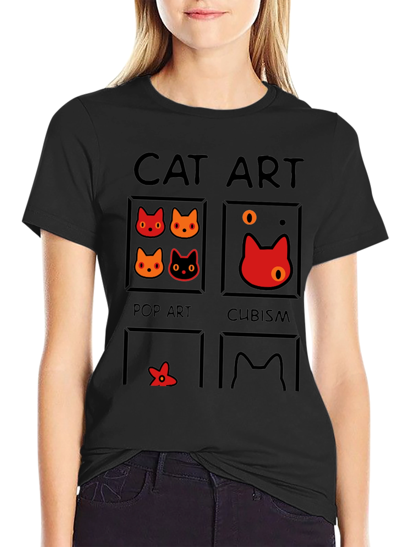 Cat Art Styles Graphic Tee - Pop Art Cubism