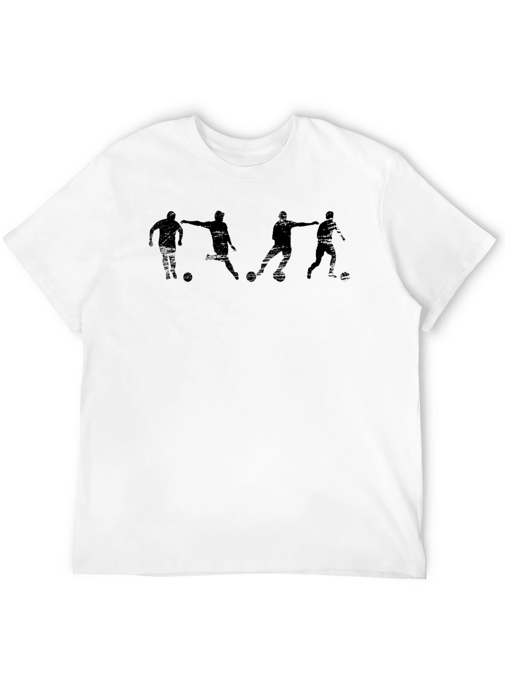 Soccer Players Graphic T-Shirt - Black Cotton Tee