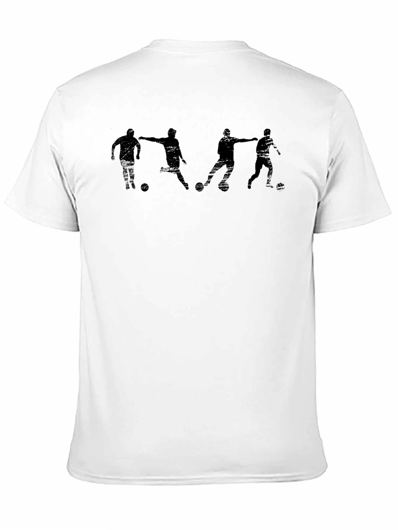 Soccer Players Graphic T-Shirt - Black Cotton Tee