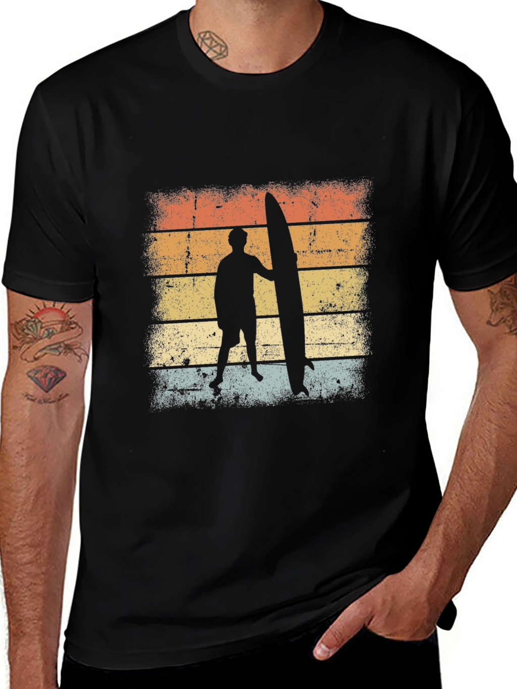 Retro Surfer Silhouette T-Shirt