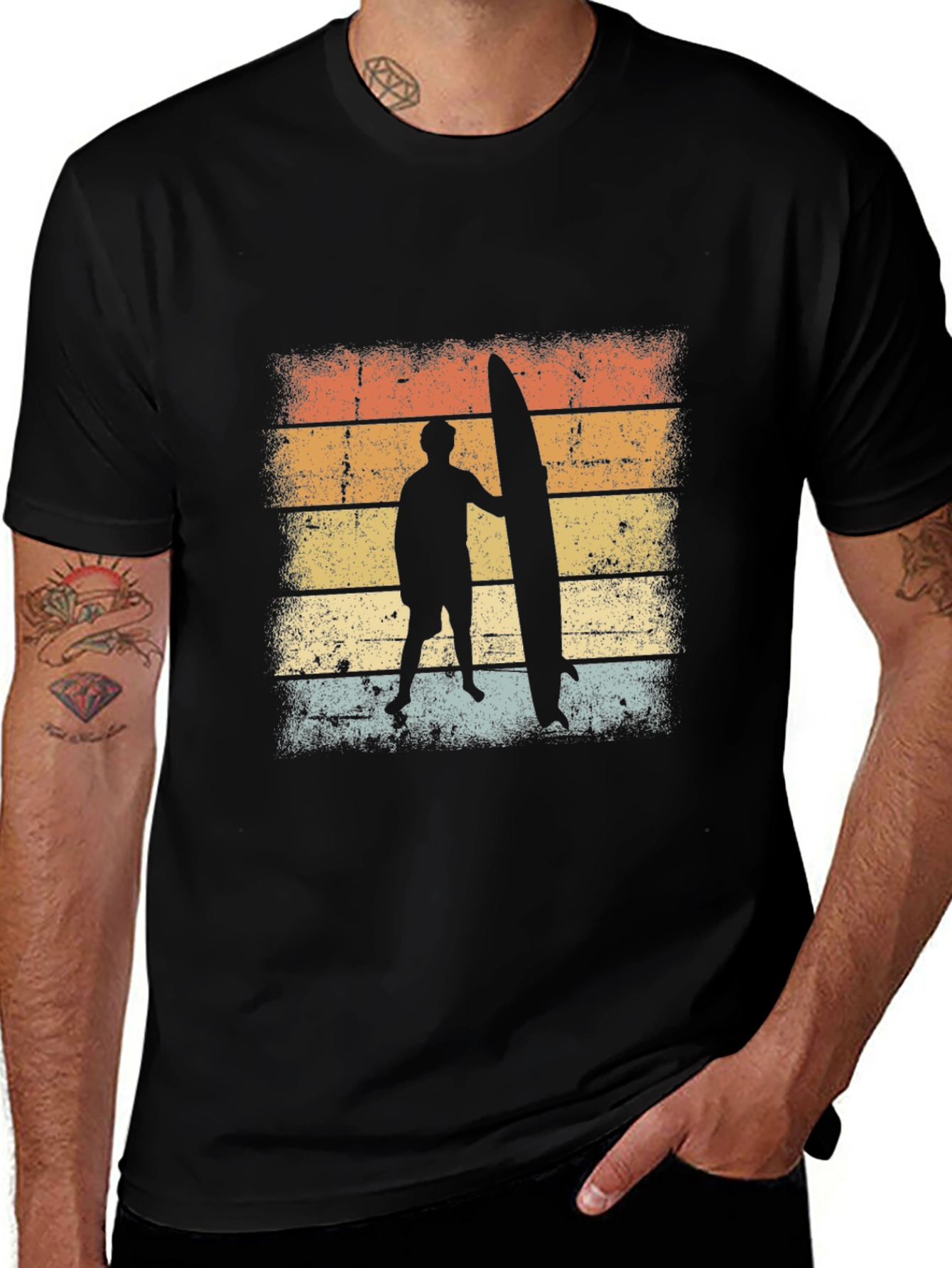 Retro Surfer Silhouette T-Shirt