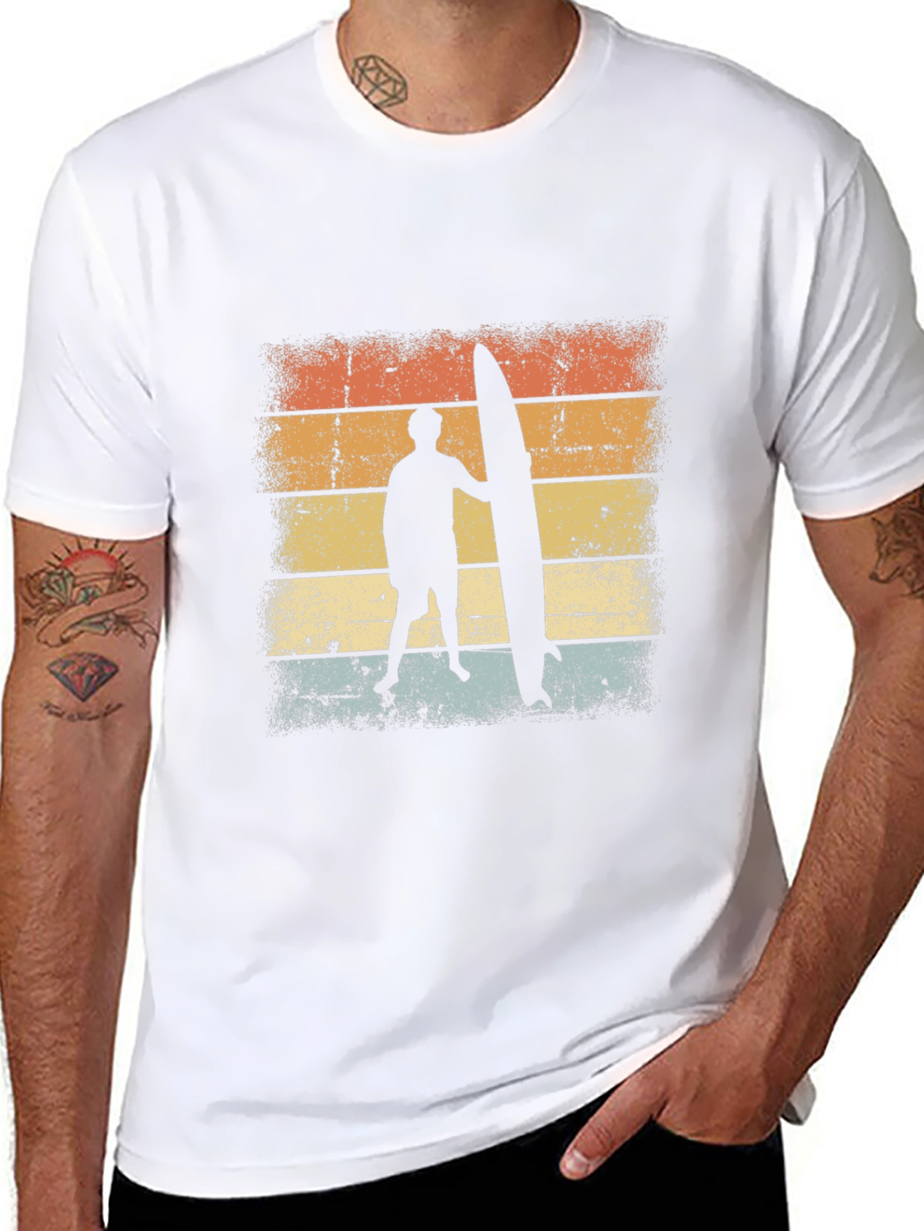 Retro Surfer Silhouette T-Shirt