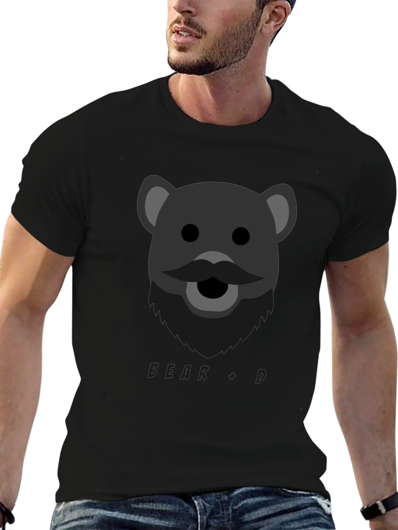 Bear + Beard Graphic T-Shirt - Cool Design Tee