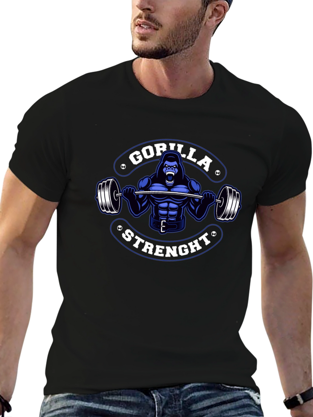 Gorilla Strength Graphic T-Shirt - Black