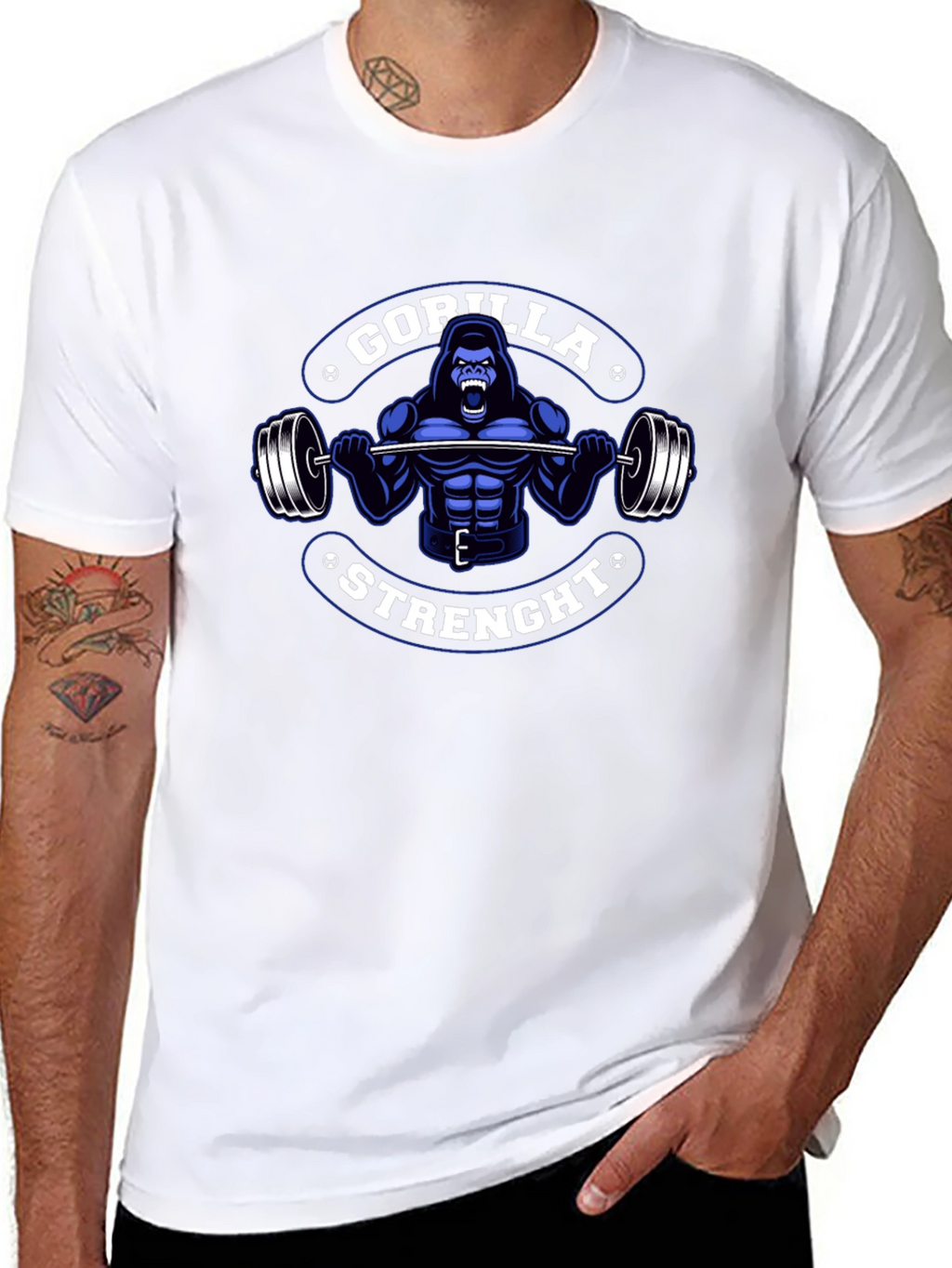 Gorilla Strength Graphic T-Shirt - Black