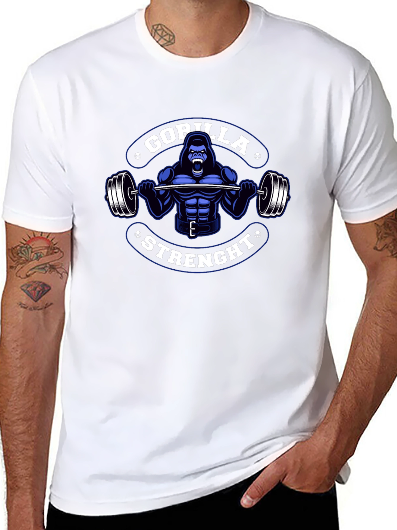 Gorilla Strength Graphic T-Shirt - Black