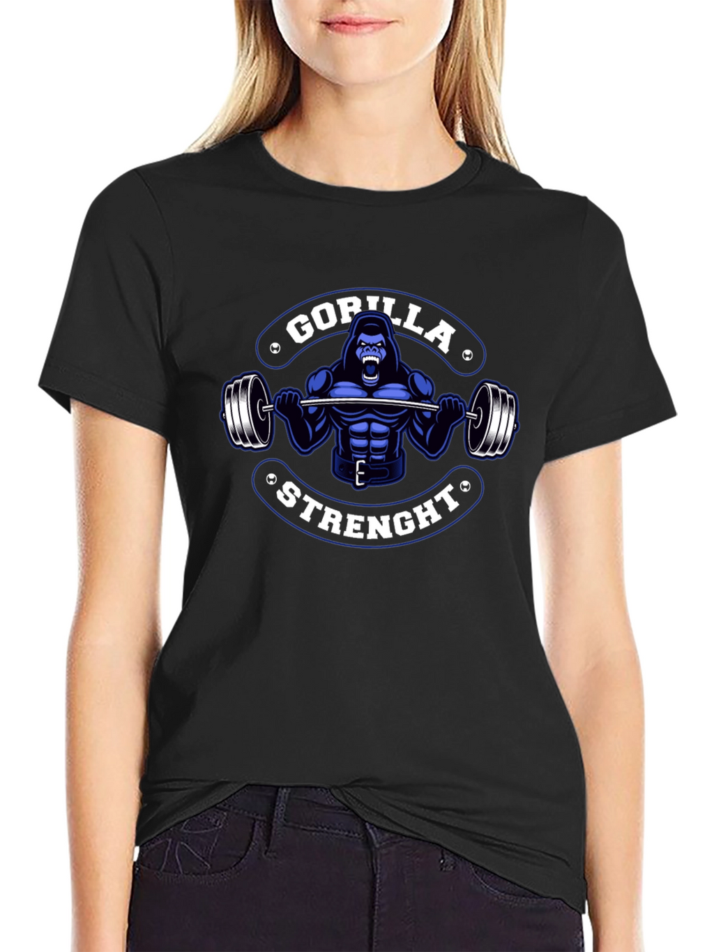 Gorilla Strength Graphic T-Shirt - Black