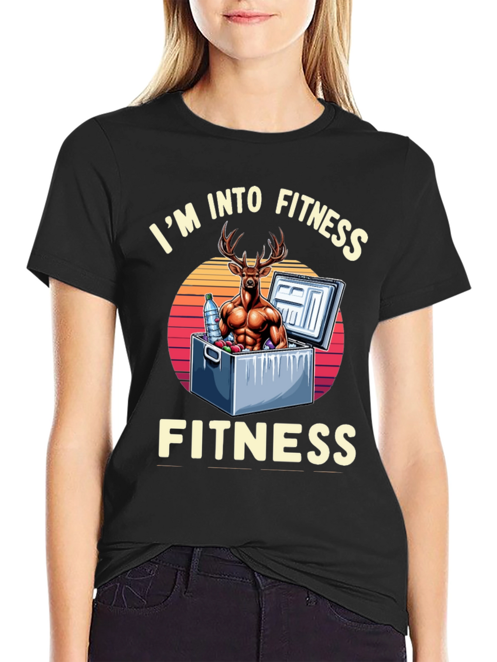Fitness Deer Graphic T-Shirt