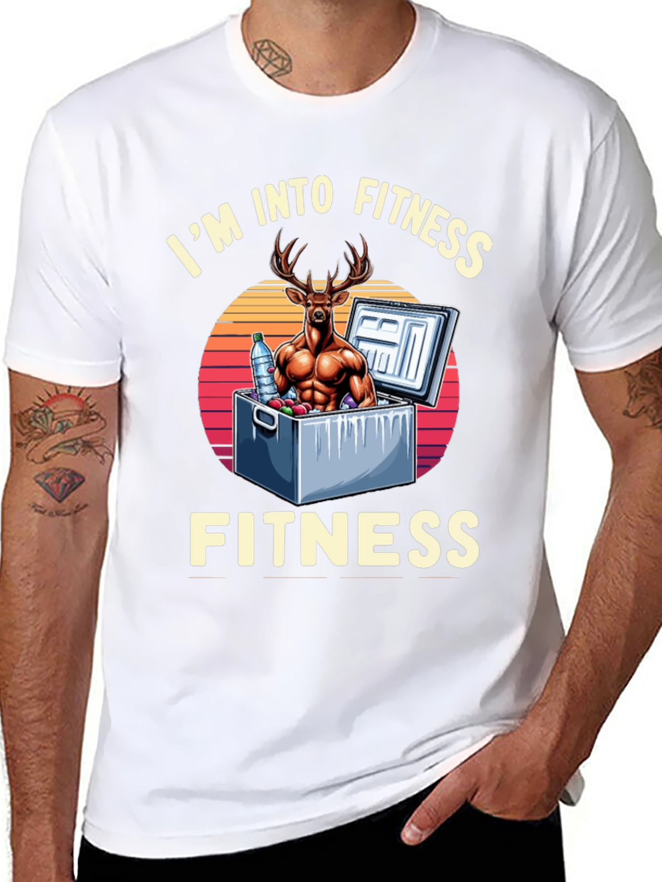 Fitness Deer Graphic T-Shirt