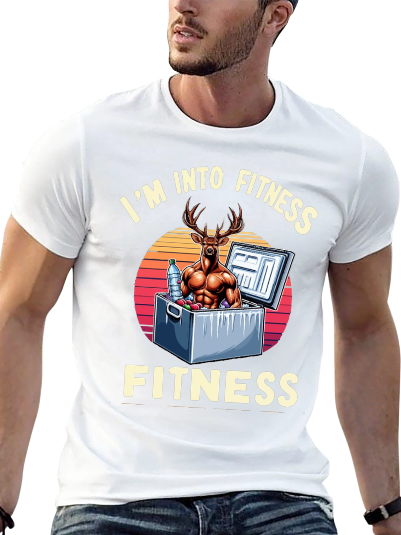Fitness Deer Graphic T-Shirt