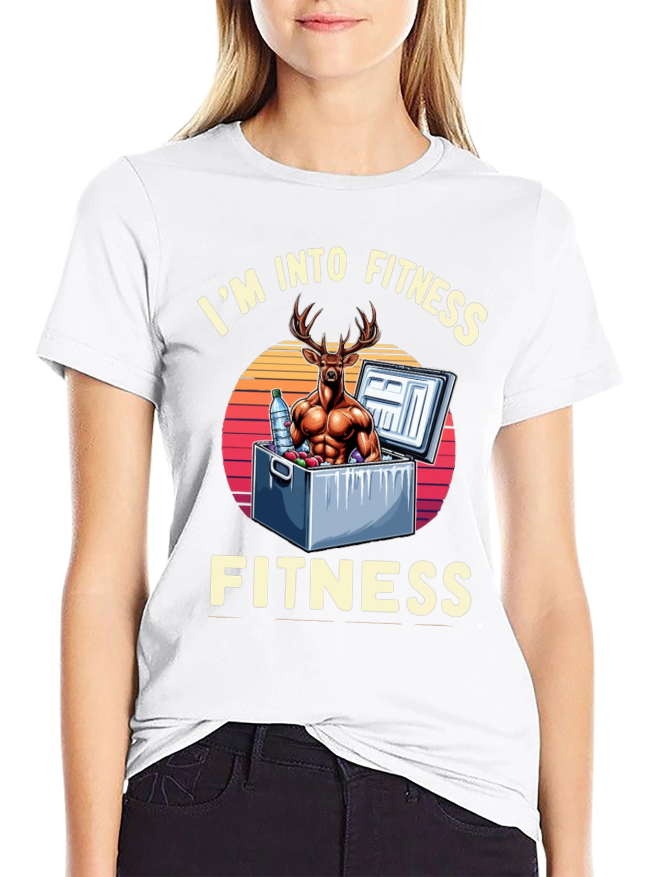 Fitness Deer Graphic T-Shirt